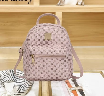 Minirucksack aus PU-Material mit Druckmuster