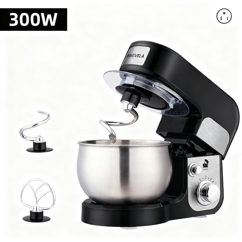 Küchenmaschine 5 L, Edelstahl, mehrere Stecker