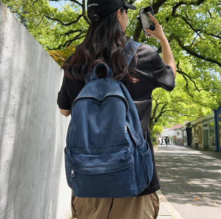 Jeansstoff-Rucksack, leicht und vielseitig