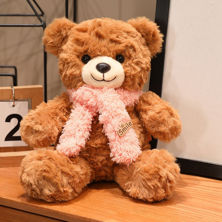 Großer Plüsch-Teddybär mit Seidenschleife