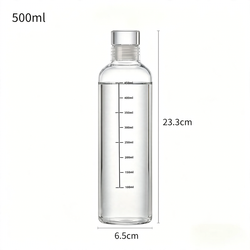 Hochborosilikat-Glasflasche zum Abfüllen, transparent