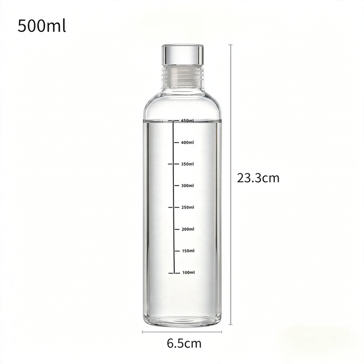 Hochborosilikat-Glasflasche zum Abfüllen, transparent