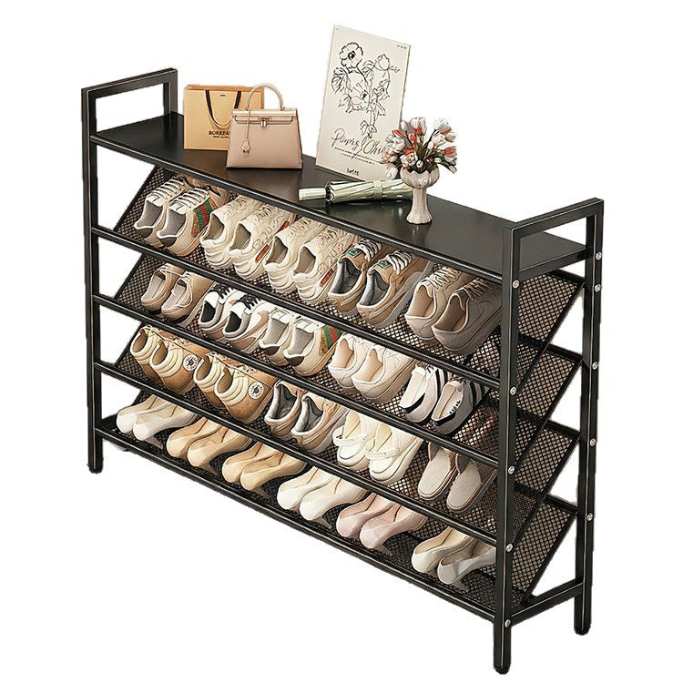 Schmales Schuhregal aus Kohlenstahl, 6-lagig