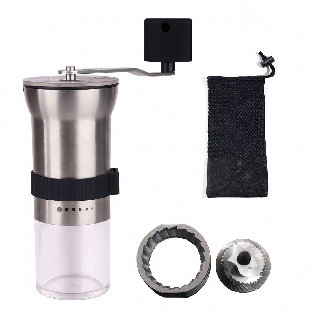Handkurbel-Kaffeemühle mit Keramik- oder Stahlmahlwerk