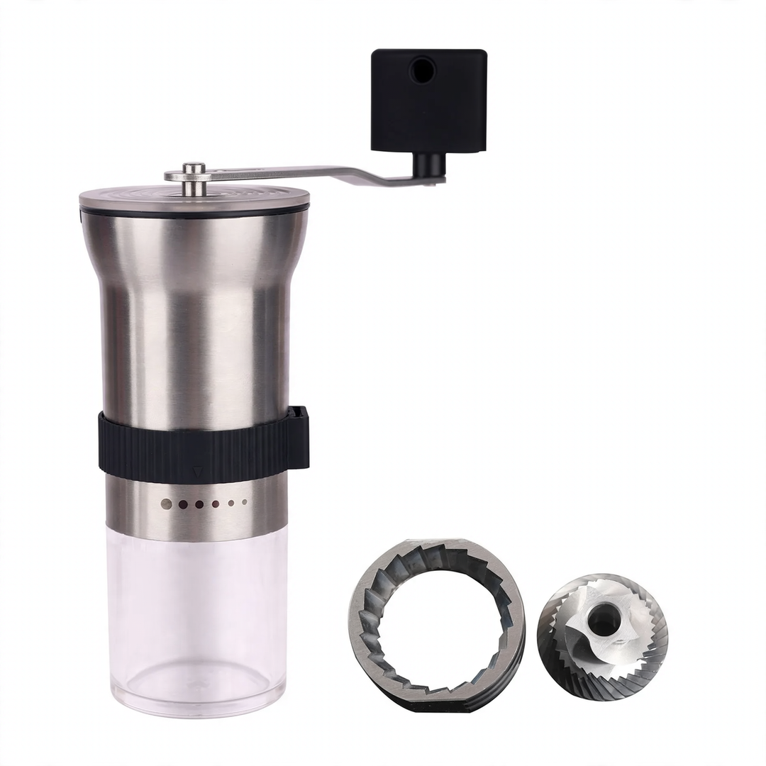 Handkurbel-Kaffeemühle mit Keramik- oder Stahlmahlwerk
