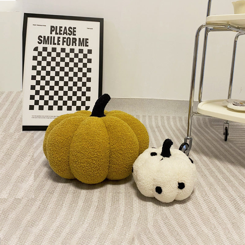Flauschiges Kürbis-Kuschelkissen, Kurzflor