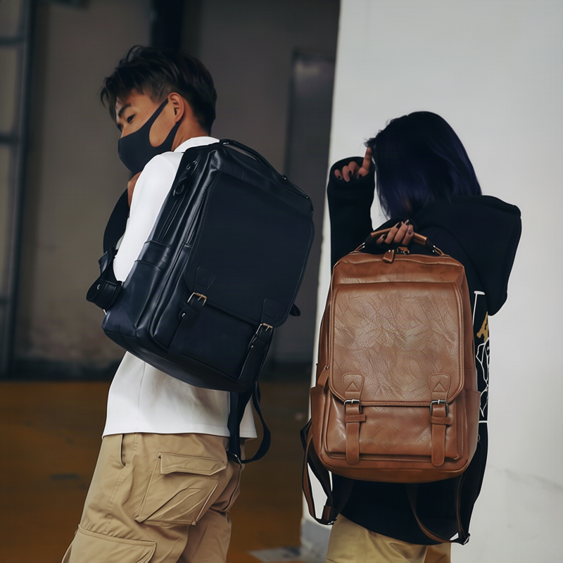Rucksack aus PU, 20–35 L, wasserdicht, Laptop-Fach