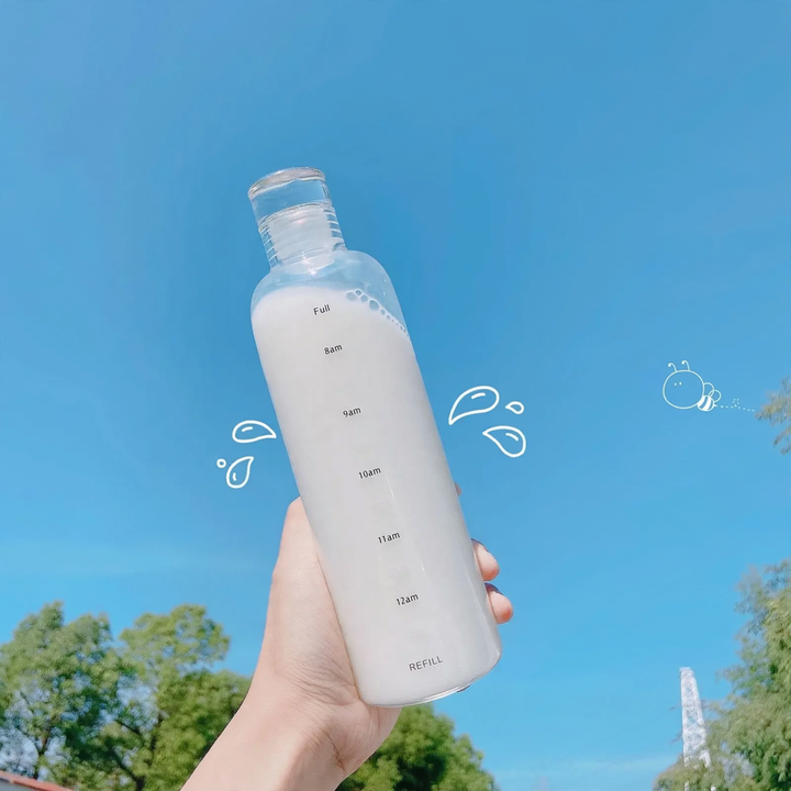 Hochborosilikat-Glasflasche zum Abfüllen, transparent