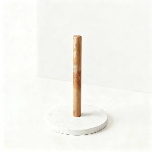 Papierrollenhalter aus Marmor und Holz