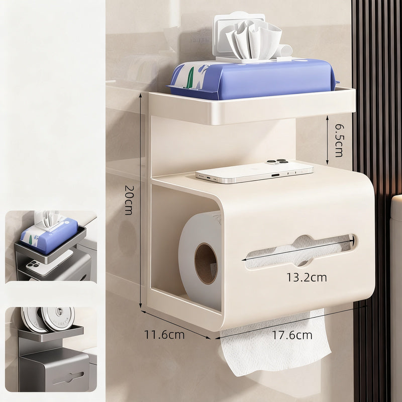 Toilettenpapier- und Handyhalter mit Saugnapf