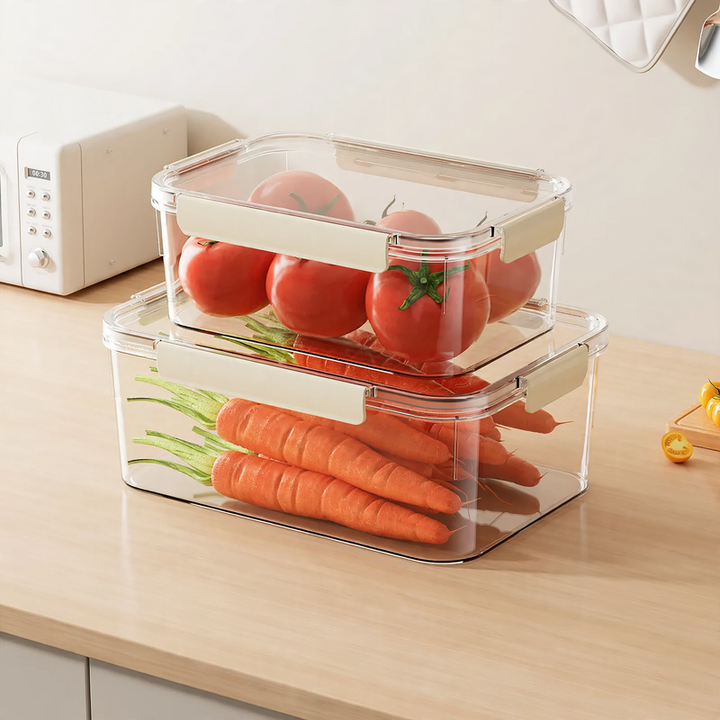 Transparente Frischhaltebox mit dichtem Deckel
