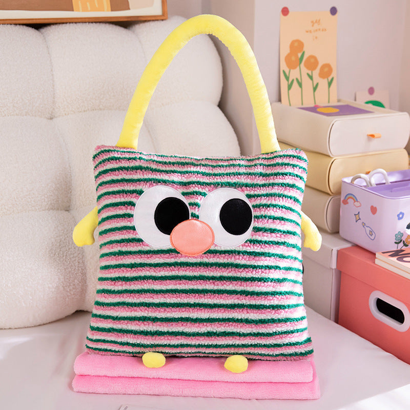 Kuschelkissen und Decke 2-in-1, Streifenmuster