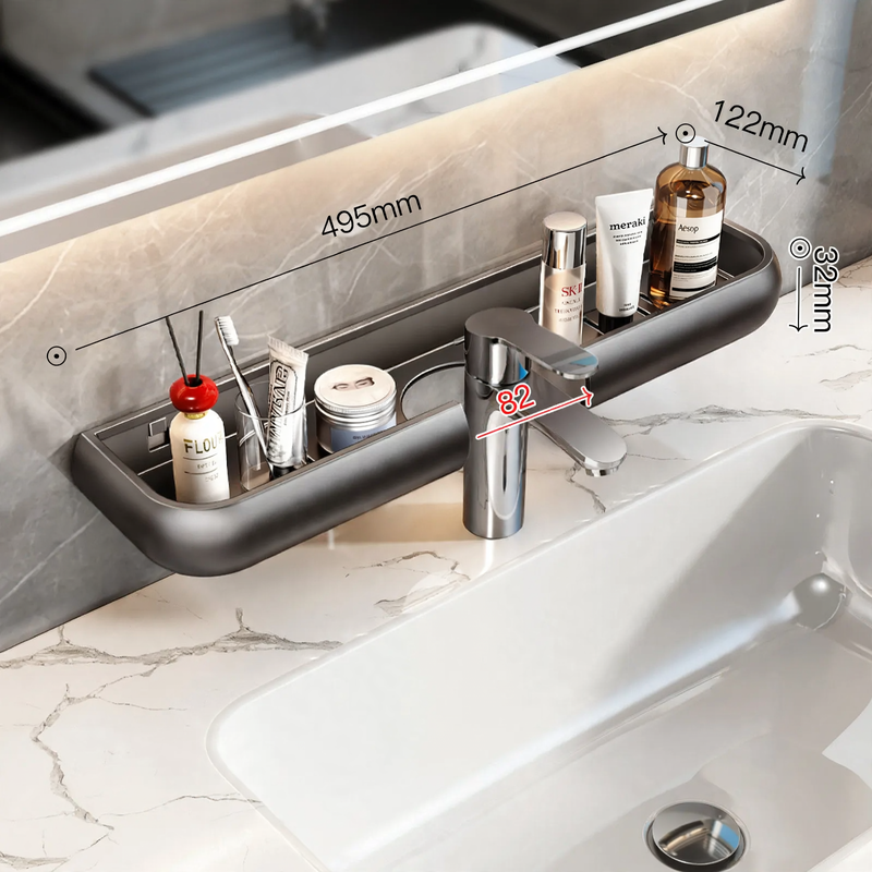 Badezimmer-Ablage für Waschbecken, 50 cm, Aluminium