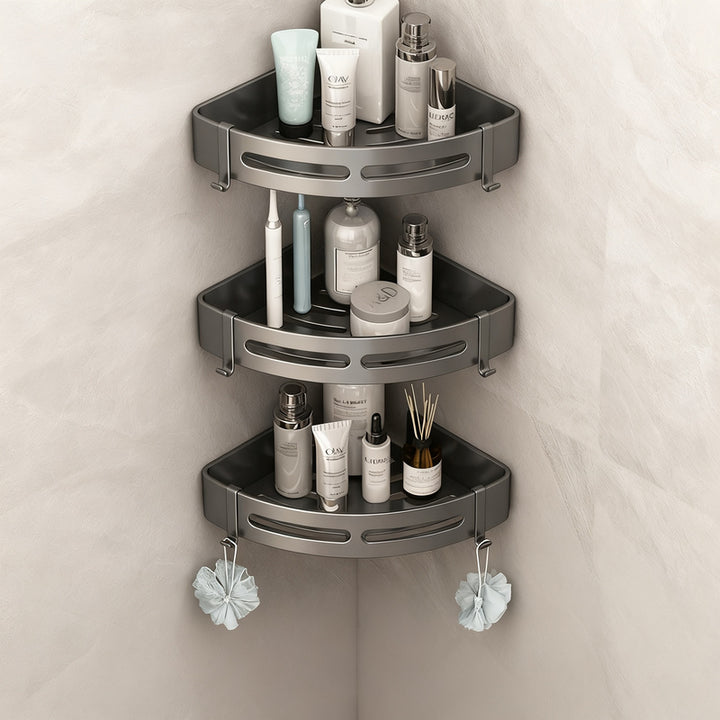 Dreieck-Wandregal für Badezimmer, ohne Bohren