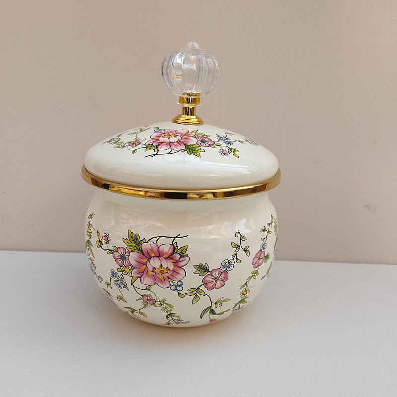 Emaillierte Gewürzbox mit Deckel, 301–500 ml