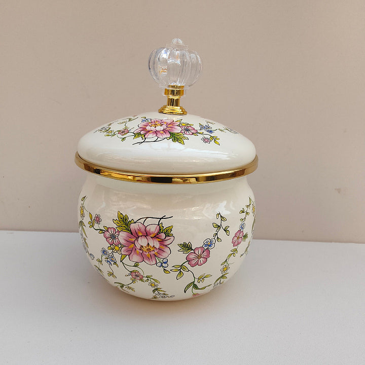 Emaillierte Gewürzbox mit Deckel, 301–500 ml