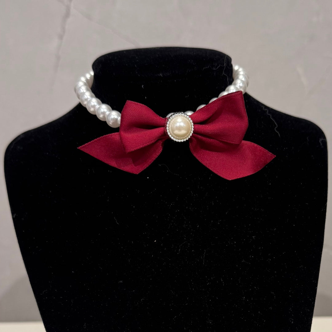 Haustier-Halsband mit Perlenschleife