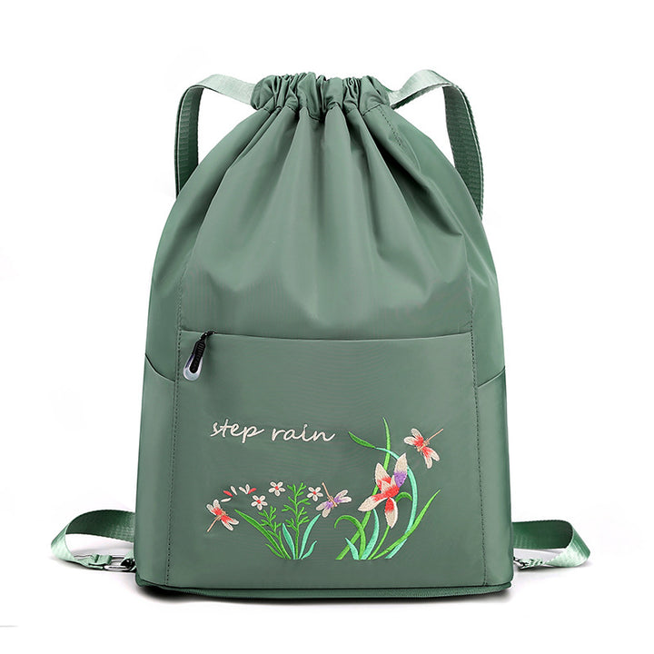 Doppelter Rucksack, Nylon, faltbar, bestickt