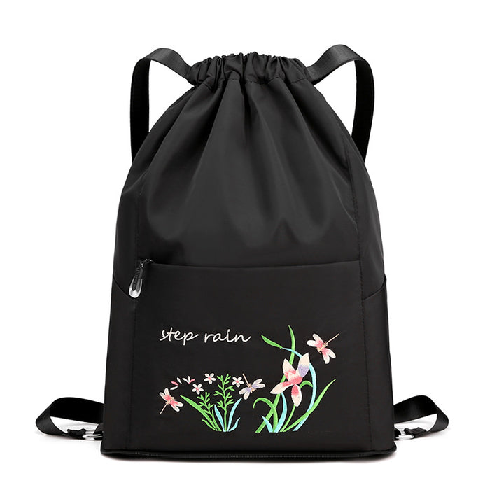 Doppelter Rucksack, Nylon, faltbar, bestickt