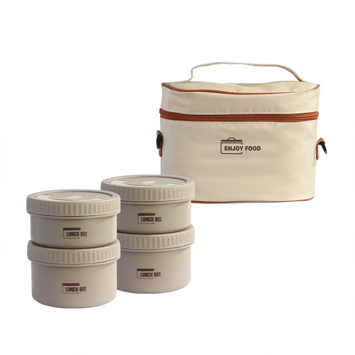 Edelstahl-Lunchbox, rund, 470–600 ml, mit Deckel