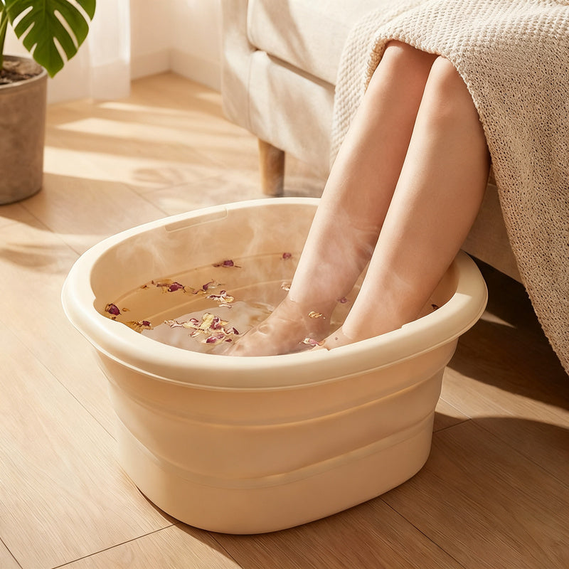 Faltbare Fußwanne mit Massagefunktion