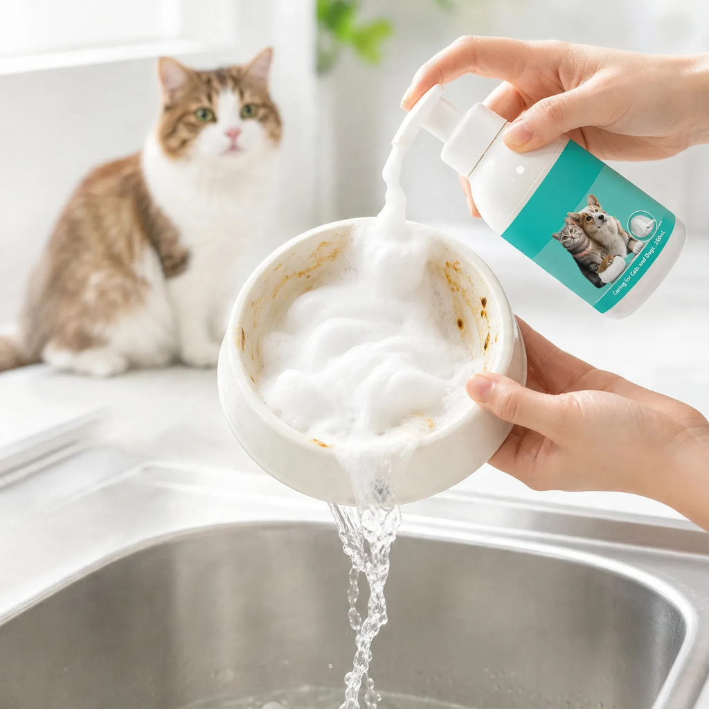 Spezial-Reinigungsschaum für Haustier-Futternäpfe