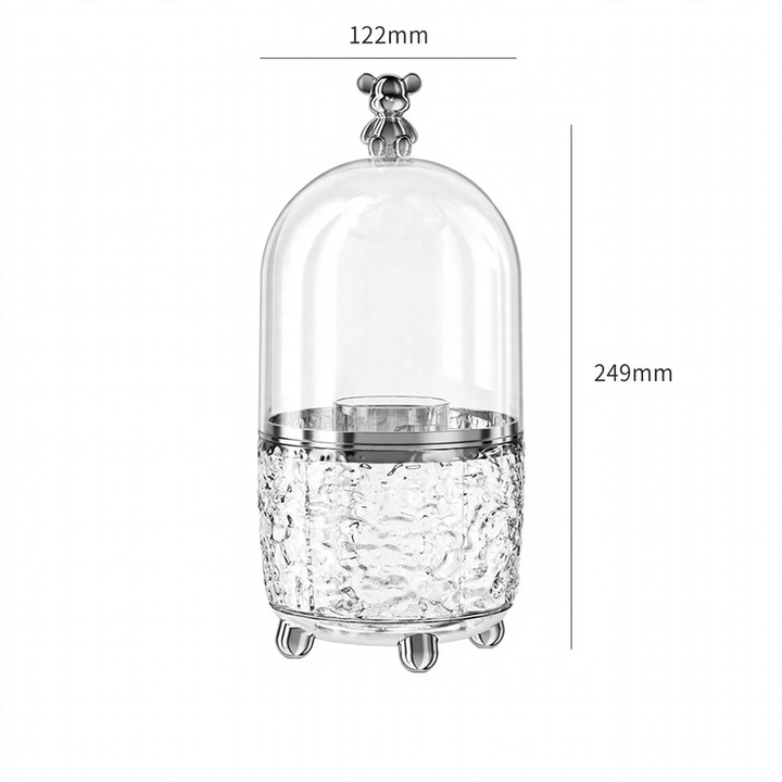 Drehbarer Kosmetik-Organizer mit Staubschutz, 8 L