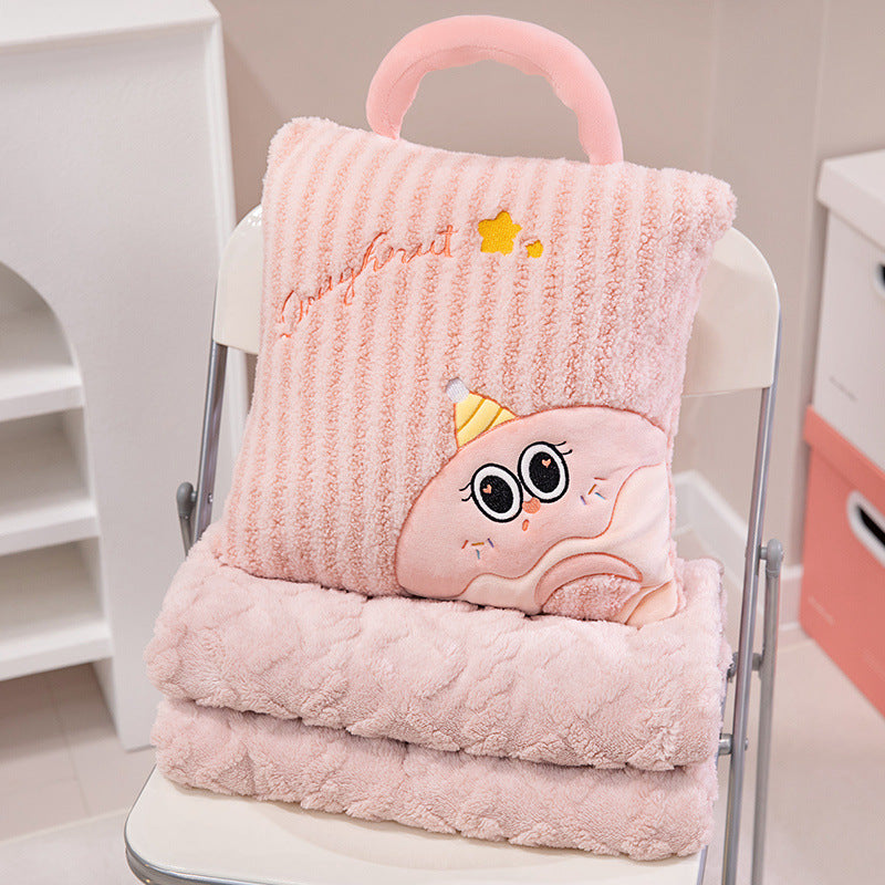 Kuschelkissen und Decke 2-in-1, Streifenmuster