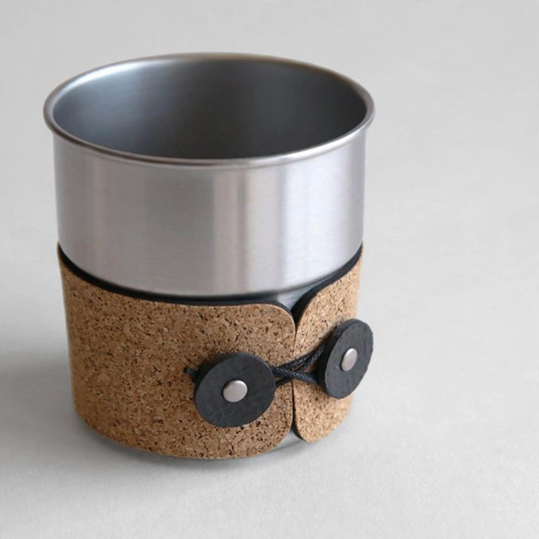 Edelstahl-Kaffeekanne mit Ledergriff, 350–500 ml