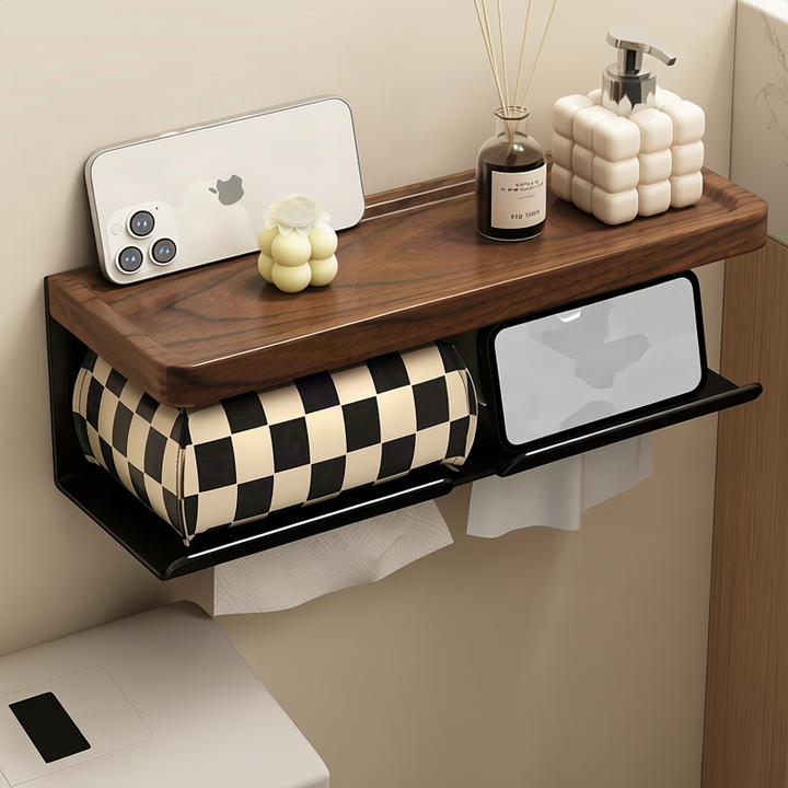 Wandhalter für Toilettenpapier, Walnussholz-Design