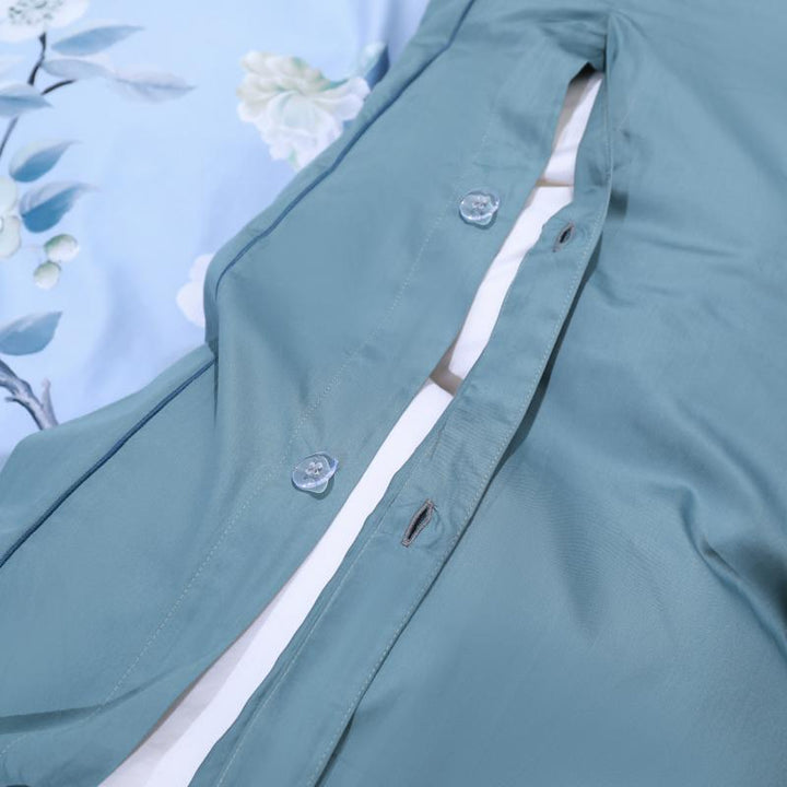 Dreamland Bettbezug Set – 500 TC ägyptische Baumwolle mit floralem Vogel Design | Karnz