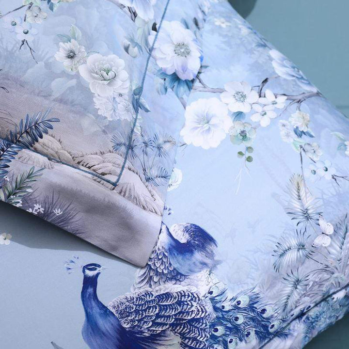 Dreamland Bettbezug Set – 500 TC ägyptische Baumwolle mit floralem Vogel Design | Karnz