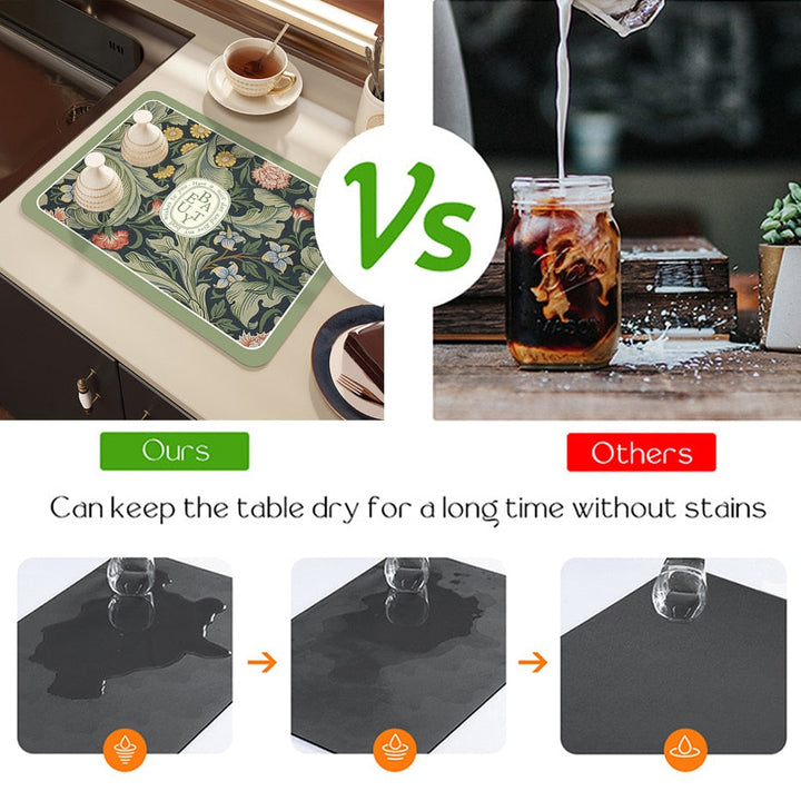 Trockenmatte Küchenarbeitsplatte Gummi Kaffee Bar Zubehör Kaffee-Matten Pads | Karnz
