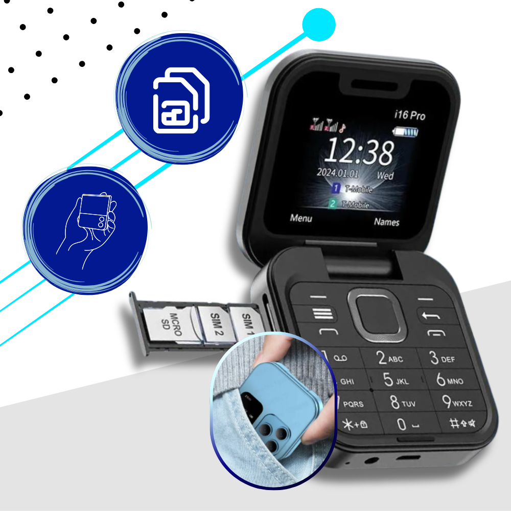 Kleines faltbares Mobiltelefon mit dualer SIM-Karte