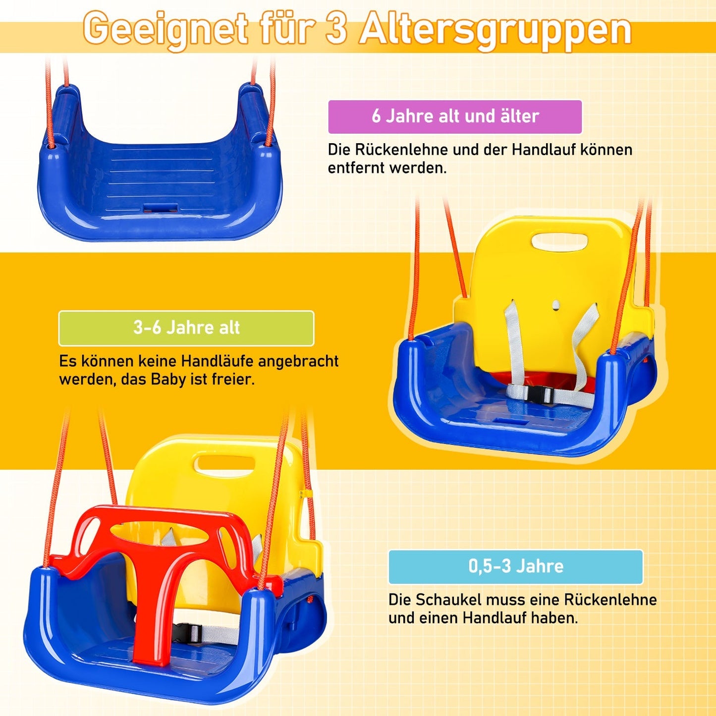 Kinderschaukel Babyschaukel 3 in 1 | Karnz