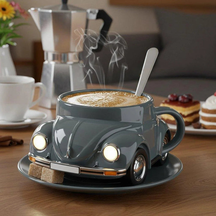 RetroAuto Keramiktasse – Einzigartiges 3D-Design für Kaffee & Tee | Karnz