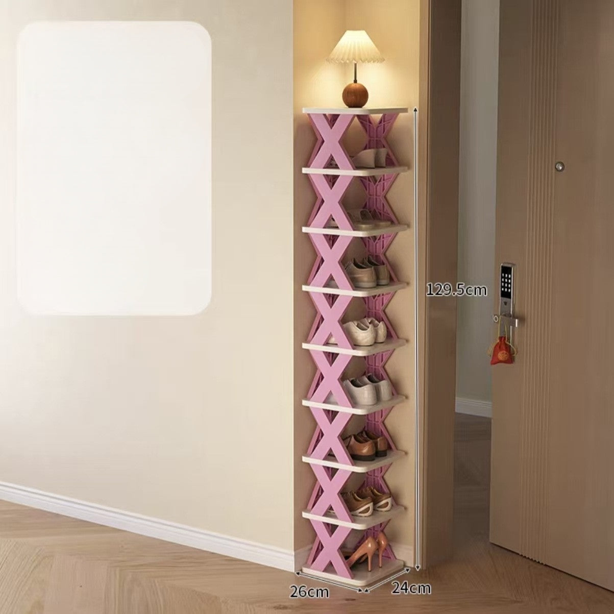 Schmales Schuhregal Turm | Karnz