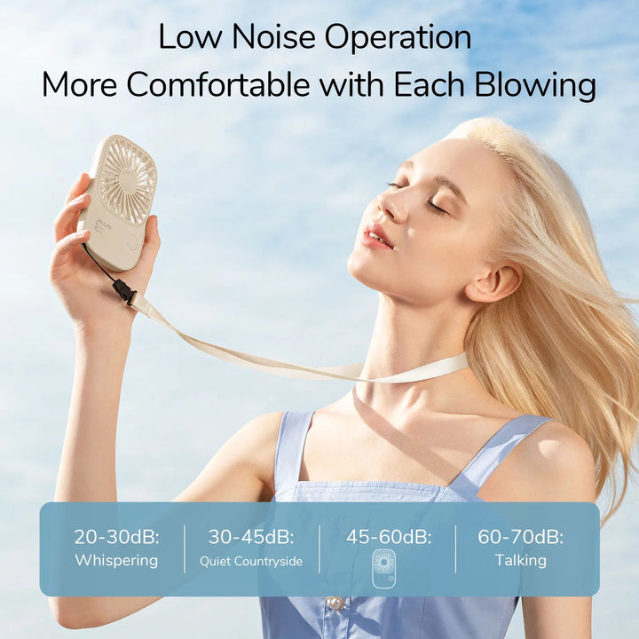Mini Handheld USB wiederaufladbarer Ventilator mit 3 Geschwindigkeiten, tragbarer Wimpernventilator & Tischständer | Karnz