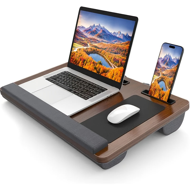 Ergonomische Laptop-Halterung mit Handgelenkstütze und Gerätefächern | Karnz