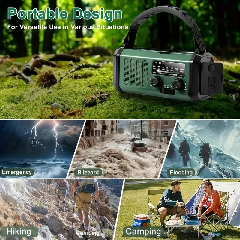 Karnz | StormMate X10 Notfallradio mit 10.000 mAh Powerbank | Solar, Kurbel & USB-C | LED-Licht, SOS-Alarm & Kompass | AM/FM/NOAA