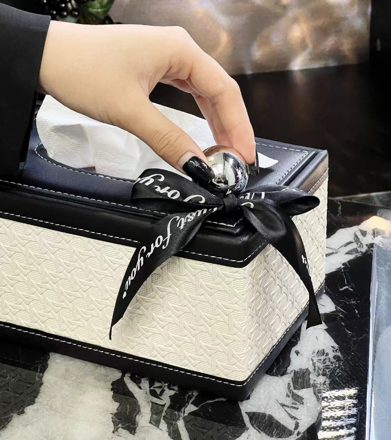 Modèra Premium Taschentuchbox aus Kunstleder | Stilvoller und langlebiger Taschentuchorganizer für moderne Räume