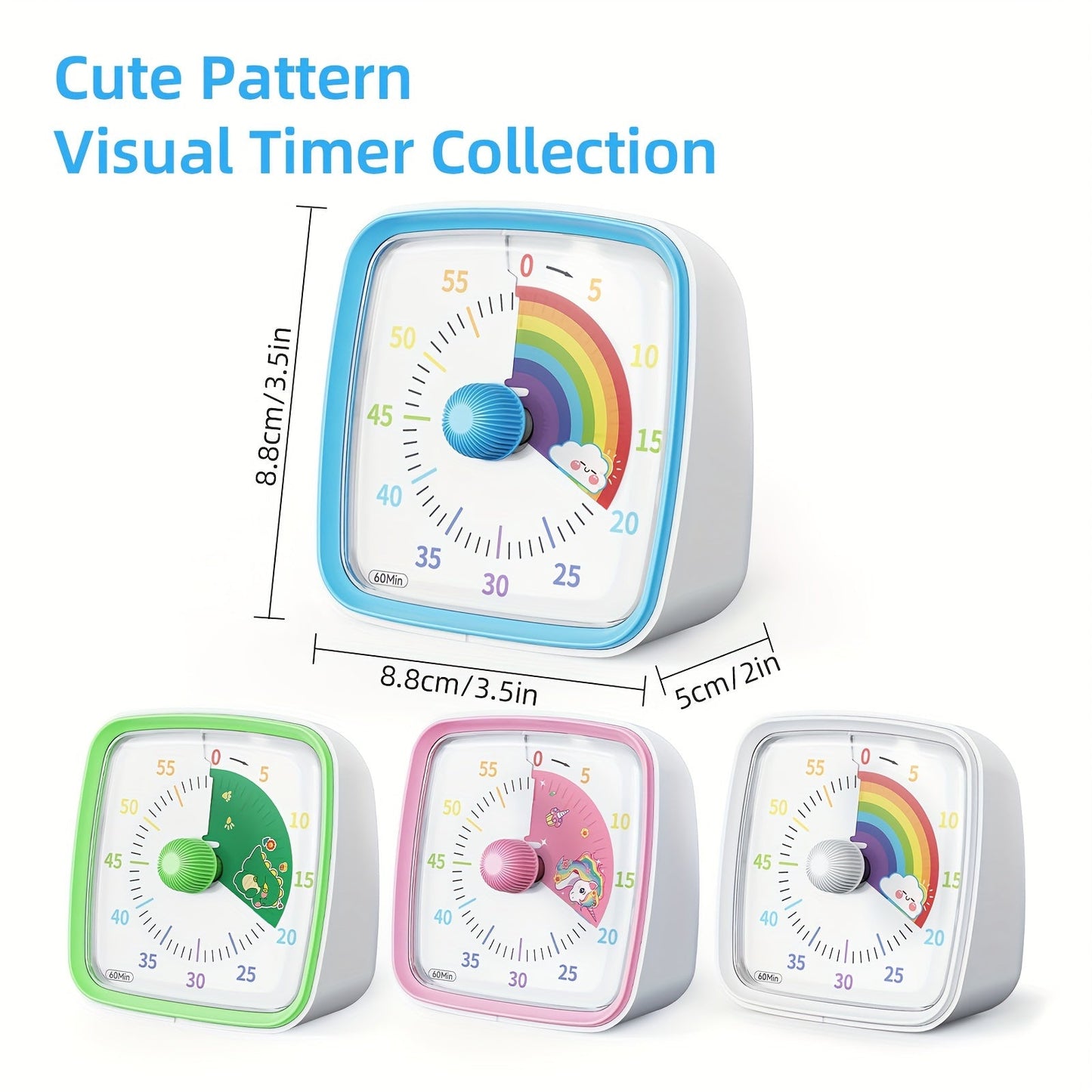 Rainbow Time Management Timer – Visueller 60-Minuten-Countdown-Timer für Studium, Arbeit und Zuhause | Karnz