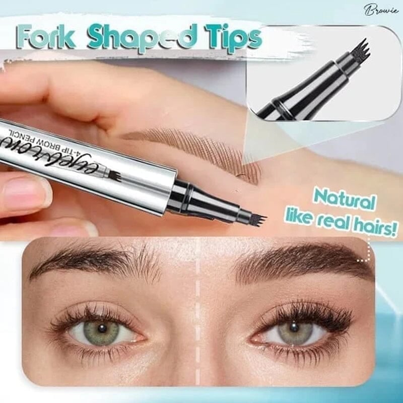 3D wasserfester Microblading-Augenbrauenstift mit 4 Gabelspitzen, Tattoo-Stift