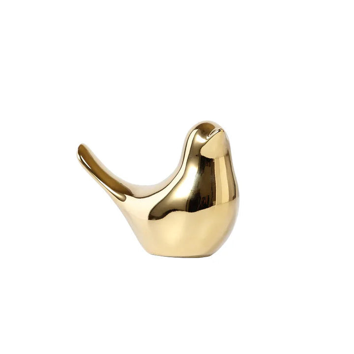 Nordische goldene Keramikvogel-Dekoration für moderne Wohnräume