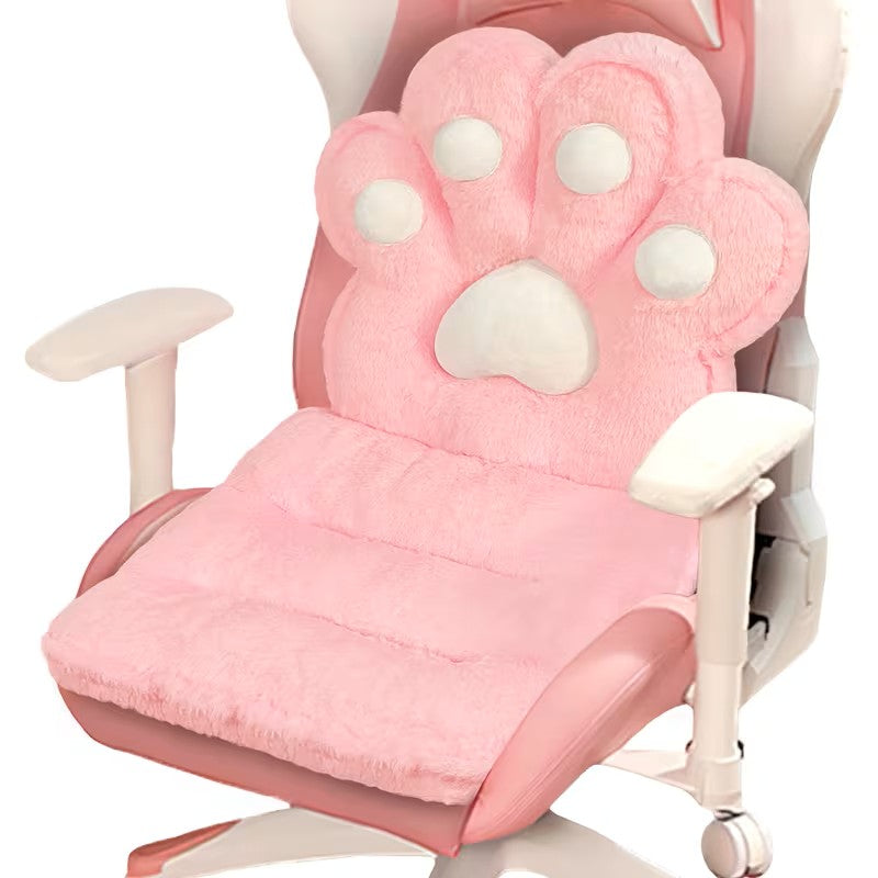 L-förmiges Katzenpfoten-Kissen – kuschelig und weich | Flauschiges Sitzkissen für Gaming-Stühle und Sofas | Karnz