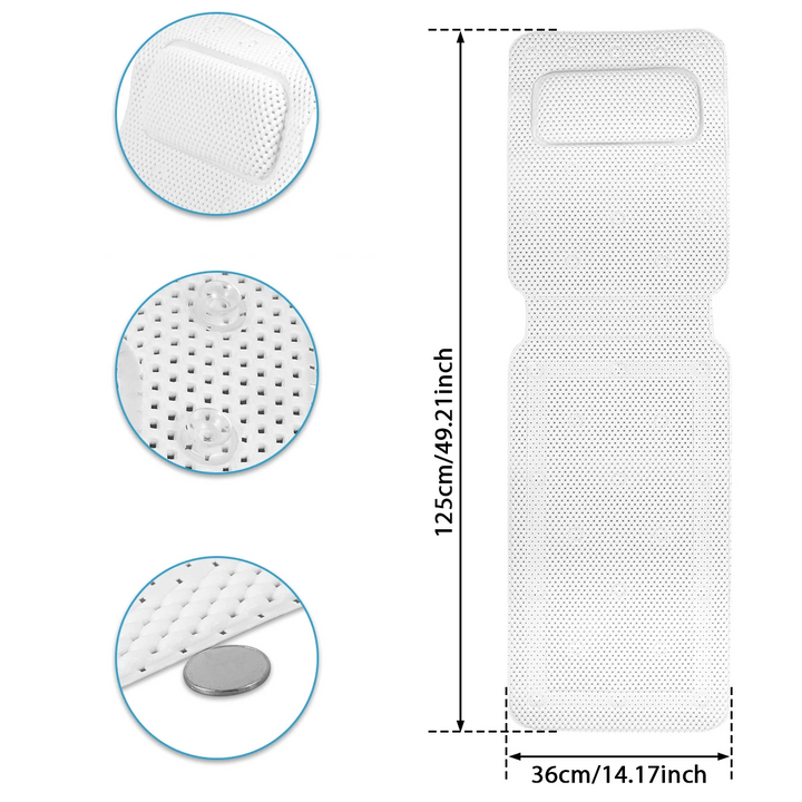 HydroComfort Rutschsichere Badewannenmatte mit Kissen Karnz