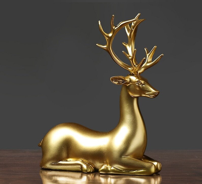 Goldenes Hirschpaar-Figuren