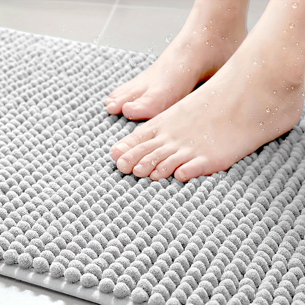 Runde LuxeChen Badmatte Ultra-Soft Chenille – Rutschfest & Schnell Trocknend | Karnz