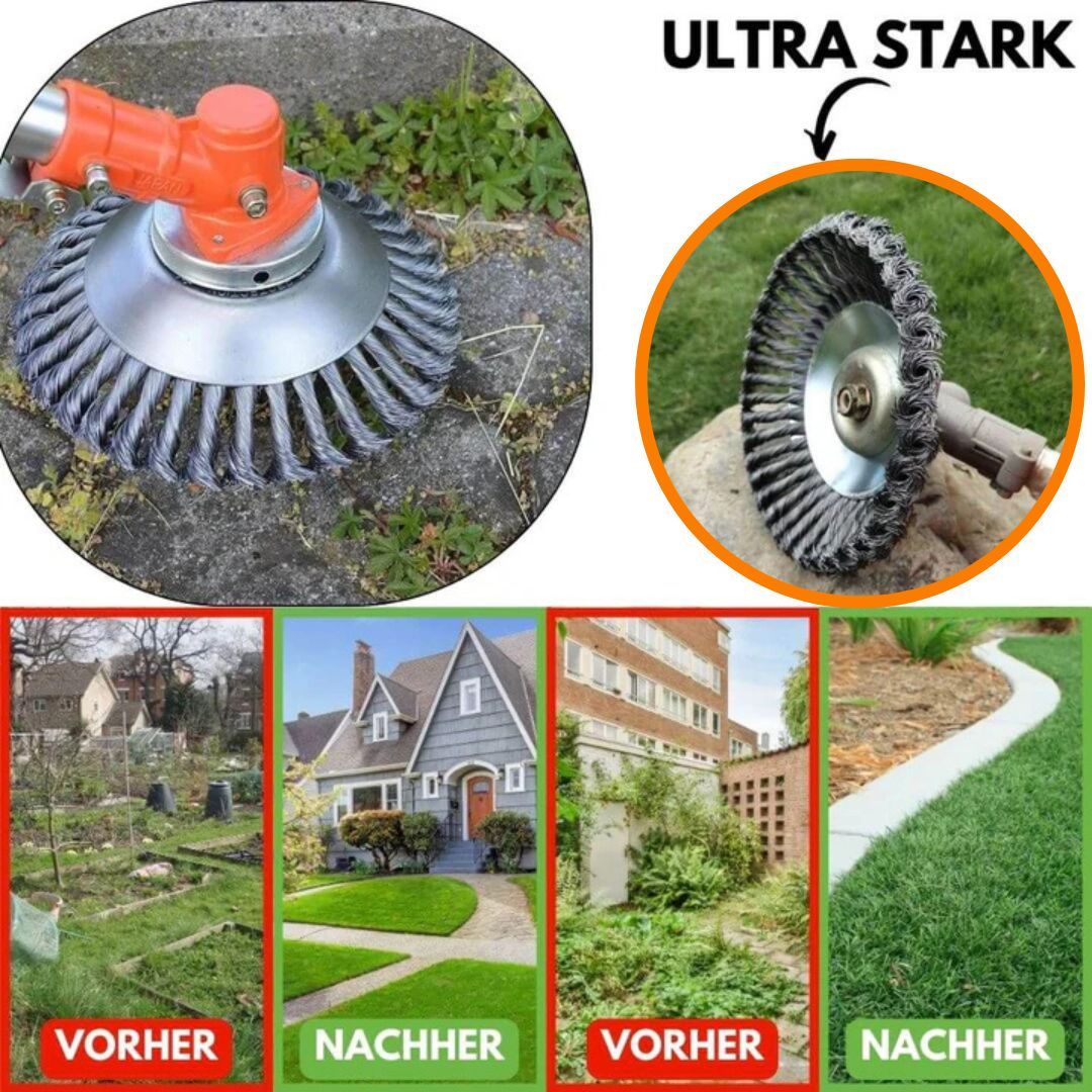SteelForce Bürstentrimmerkopf für müheloses Unkraut | Karnz