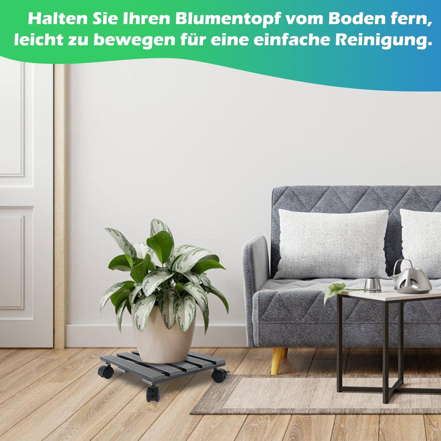 WPC Pflanzenroller Eckig mit Rollen Tragkraft 80 kg | Karnz